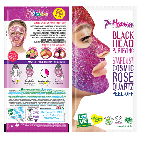 7th Heaven Black Head Purifying Stardust cosmic Rose Quartz Peel - Off 10ml