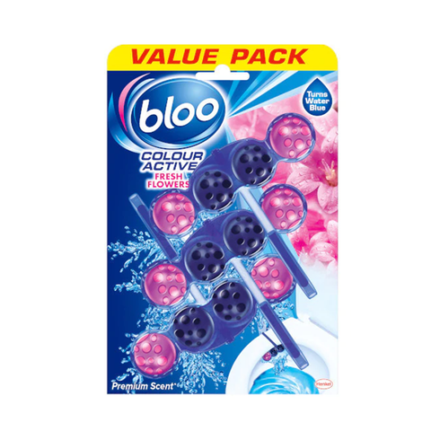BLOO SOLID RIM COLOUR ACTIVE BLUE WATER FRESH FLOWER TRIO PACK  3X50G